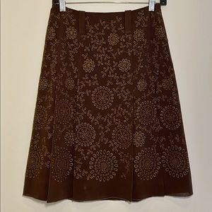 Brown Per Se western style eyelet skirt.